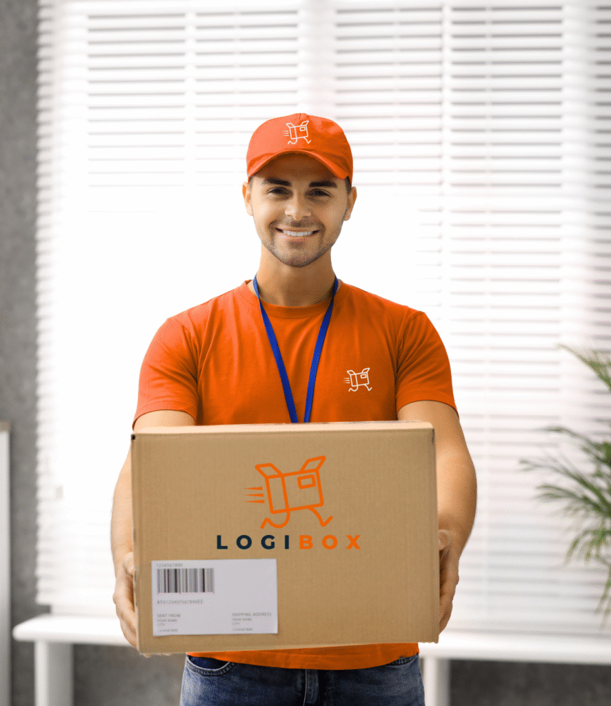 Repartidor de Logibox entregando paquete internacional en Costa Rica